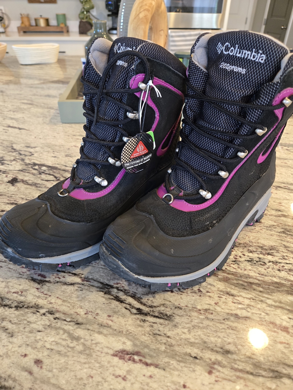 Columbia Women's Black & Pink Waterproof Winter Boots 10